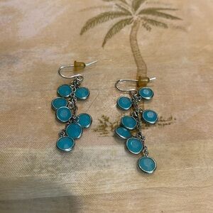 Charming Charlie Elegant Silver and Blue Dangle Earrings